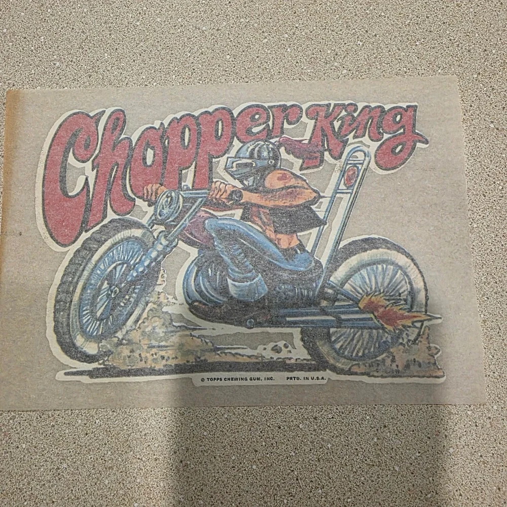 Vtg 70 Topps Chewing Gum Iron On Graphic T-Shirt Transfer Decal 4x6 Chopper King